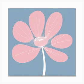 A White And Pink Flower In Minimalist Style Square Composition 170 Canvas Print