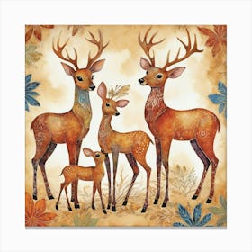 Outback Animals 2 Motif Batik Deer Art Print 0 Canvas Print