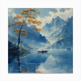 Boat On A Lake Canvas Print