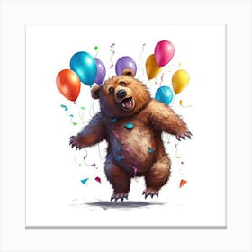 Birthday Bear 5 Canvas Print