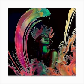 Portrait of a girl, colourful, artwork Print, "Feeling Alive" Canvas Print