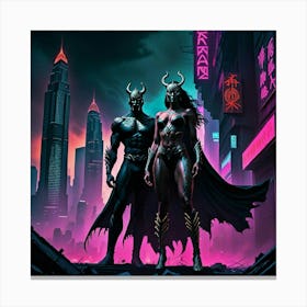 Shadows of the Urban Abyss: The Rise of the Midnight Titan 4 Canvas Print