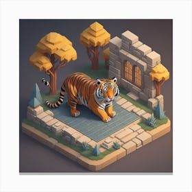 Low Poly Tiger Canvas Print