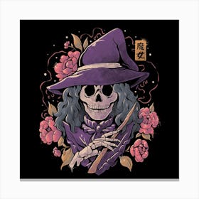 Magic Death - Witch Skull Goth Gift 1 Canvas Print