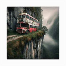 Bus On The Edge Of A Cliff Canvas Print