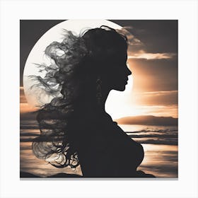 Silhouette Of A Woman Canvas Print