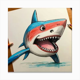 Shark Drawing 21 Canvas Print