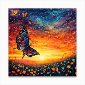 Butterfly At Sunset 3 Canvas Print