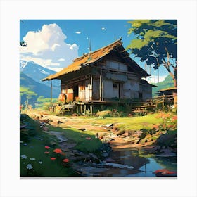 House In The Mountains 1 Canvas Print