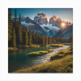 Sunrise In The Mountains Canvas Print