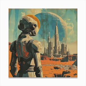 Retro Cyborg Sci -Fi Scene Canvas Print