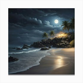 Night On The Beach Canvas Print