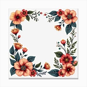 Floral Frame Canvas Print