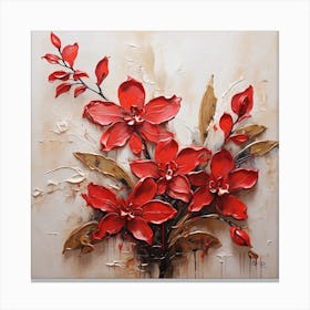 Red flower sprig 3 Canvas Print