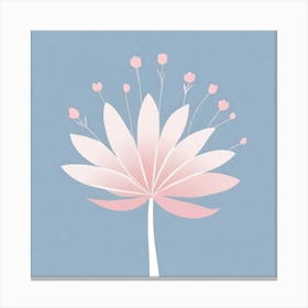 A White And Pink Flower In Minimalist Style Square Composition 111 Canvas Print