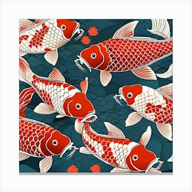 Koi Fish Pattern 2 Canvas Print