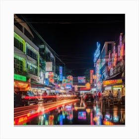 Hong Kong City At Night Canvas Print