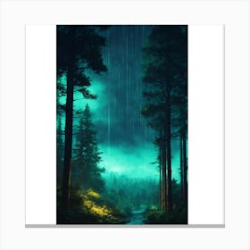 Forest At Night Canvas Print