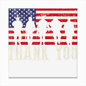 Patriotic American Flag Thank You Women Kid Girl Boy Canvas Print