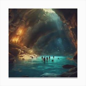 Cave With People In It Canvas Print