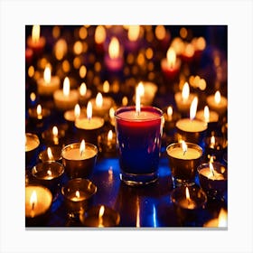 Candles On A Table Canvas Print