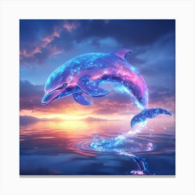 Dazzling Dolphin Splashing Canvas Print