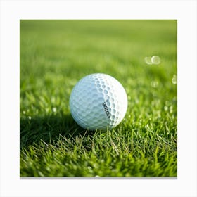 Golf Ball On Green Grass 1 Canvas Print