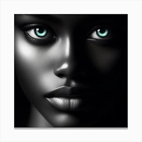 Black Woman With Green Eyes 28 Canvas Print