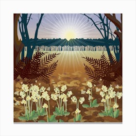 Snowdrops In The Forest Canvas Print