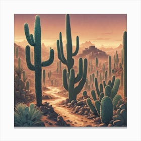 Mexican Theme Vector With Cactus Haze Ultra Detailed Film Photography Light Leaks Larry Bud Mel (3) Canvas Print