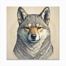 Wolf Head Tattoo Canvas Print