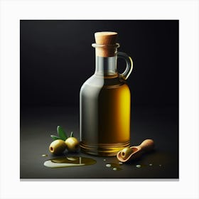 Olive Oil Bottle Canvas Print