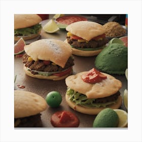 Mexican Burgers Canvas Print