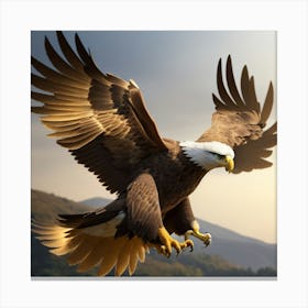 Bald Eagle In Flight Canvas Print