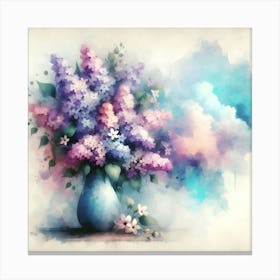 Watercolor Lilas Canvas Print