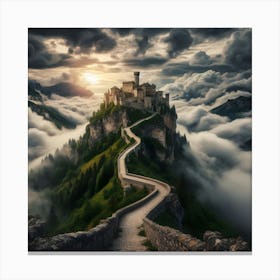 Castle In The Clouds Canvas Print