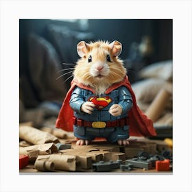 Superman Hamster 6 Canvas Print