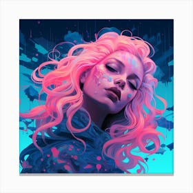 Girl With Pink Hair 1 Canvas Print