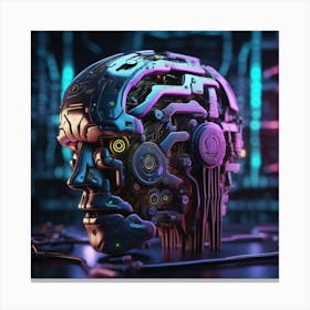 Futuristic Robot Head 8 Canvas Print