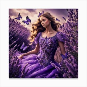 Girl In Lavender Canvas Print