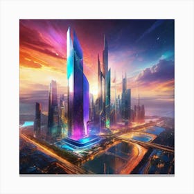 Futuristic Cityscape 74 Canvas Print