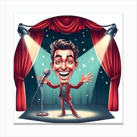 Caricature Of A Comedian Canvas Print