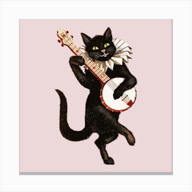 Cat Playing Banjo Canvas Print