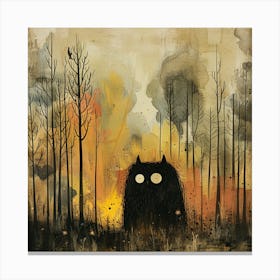 Owl In The Forest 2 Canvas Print