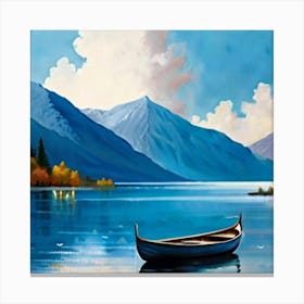 Boat On The Lake Canvas Print