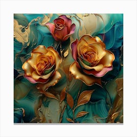 Gold Roses Canvas Print