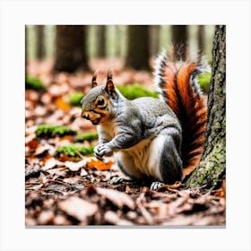 Squirrel In The Forest 129 Canvas Print