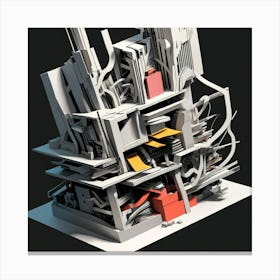 3d Model Of A Building 1 Canvas Print