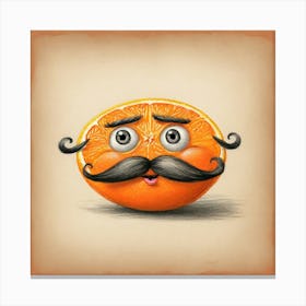 Orange With Mustache 4 Canvas Print