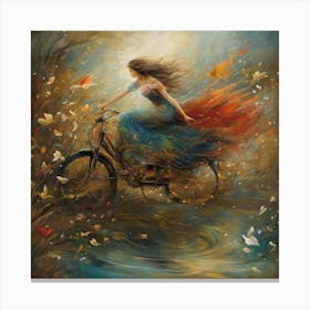 Girl On A Bike Canvas Print